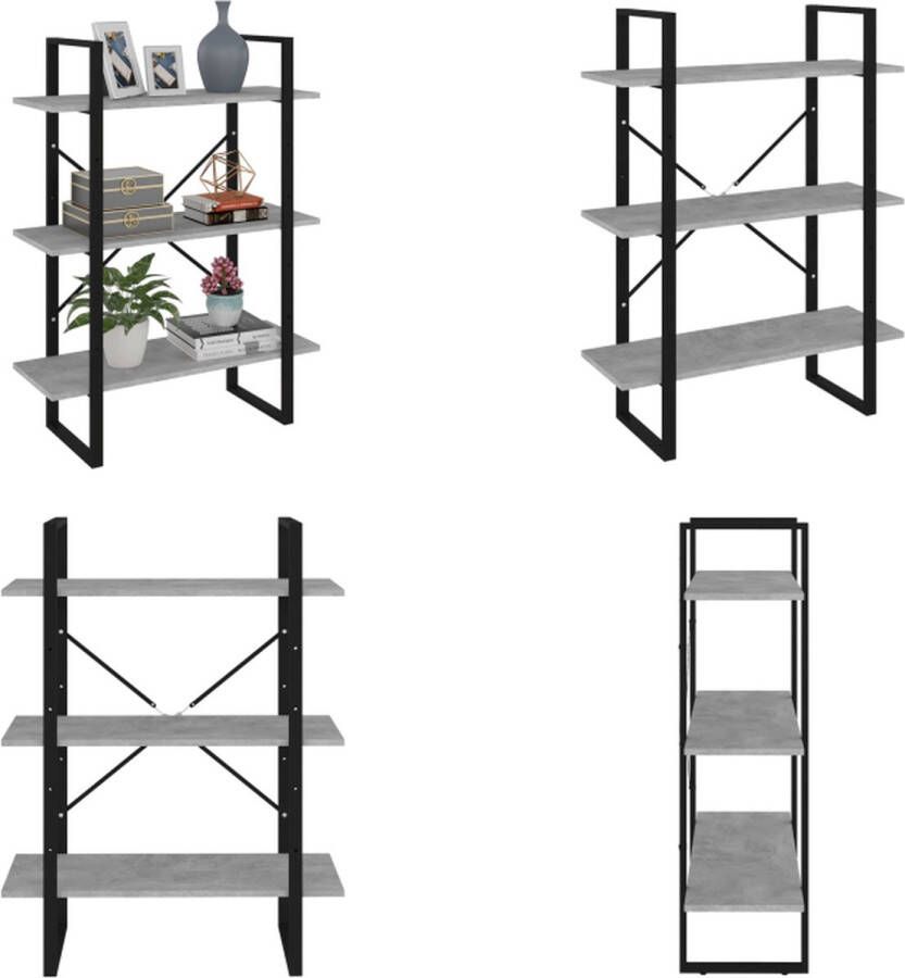 VidaXL Boekenkast 80x30x105 cm spaanplaat betongrijs Boekenkast Boekenkasten Kast Kasten