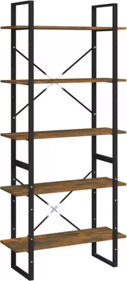 VidaXL Boekenkast 80x30x175 cm bewerkt hout gerookt eikenkleurig - Foto 2