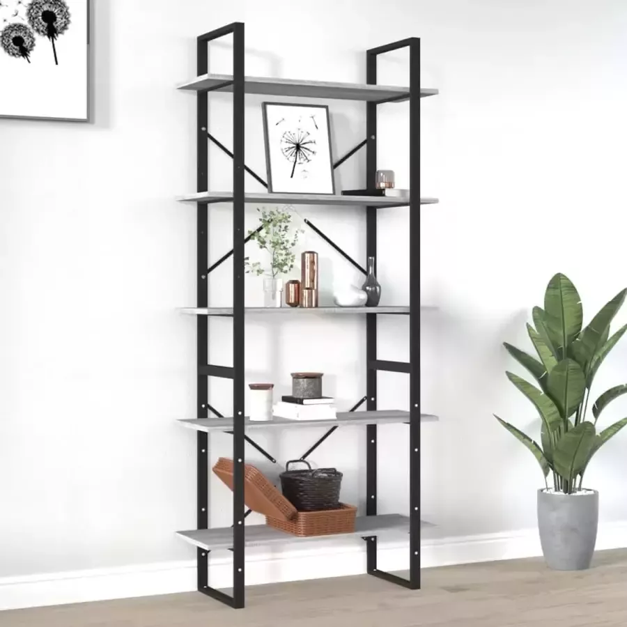 VidaXL -Boekenkast-80x30x175-cm-bewerkt-hout-grijs-sonoma-eikenkleurig - Foto 1