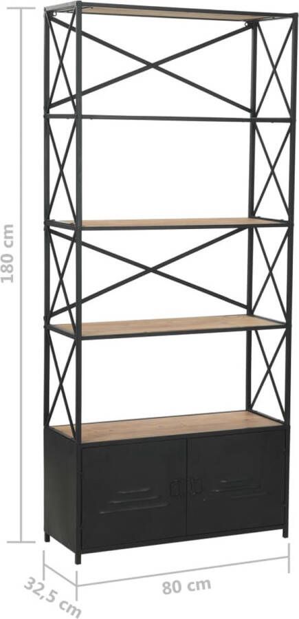 VidaXL -Boekenkast-80x32 5x180-cm-massief-vurenhout-en-staal - Foto 3