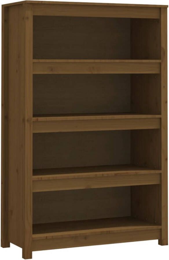 VidaXL -Boekenkast-80x35x126-cm-massief-grenenhout-honingbruin - Foto 2