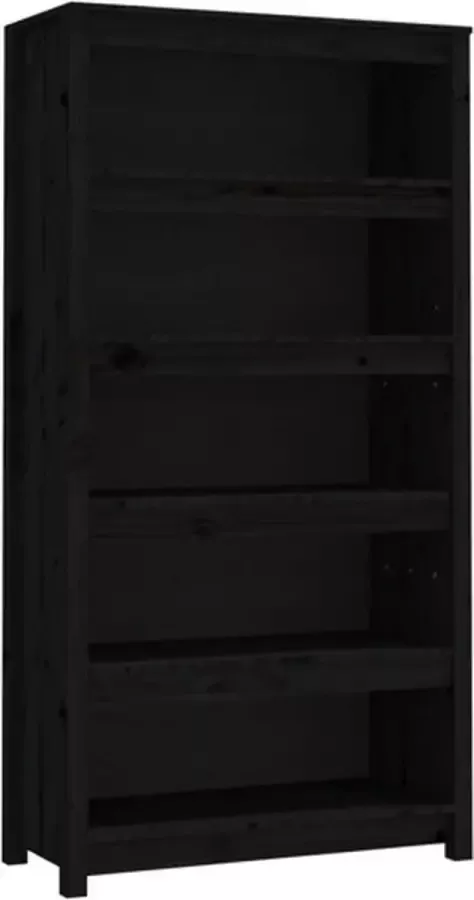 VidaXL -Boekenkast-80x35x154-cm-massief-grenenhout-zwart - Foto 3