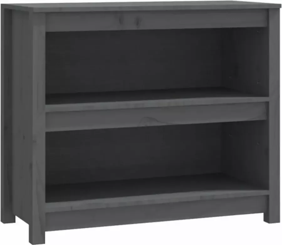 VidaXL -Boekenkast-80x35x68-cm-massief-grenenhout-grijs - Foto 3