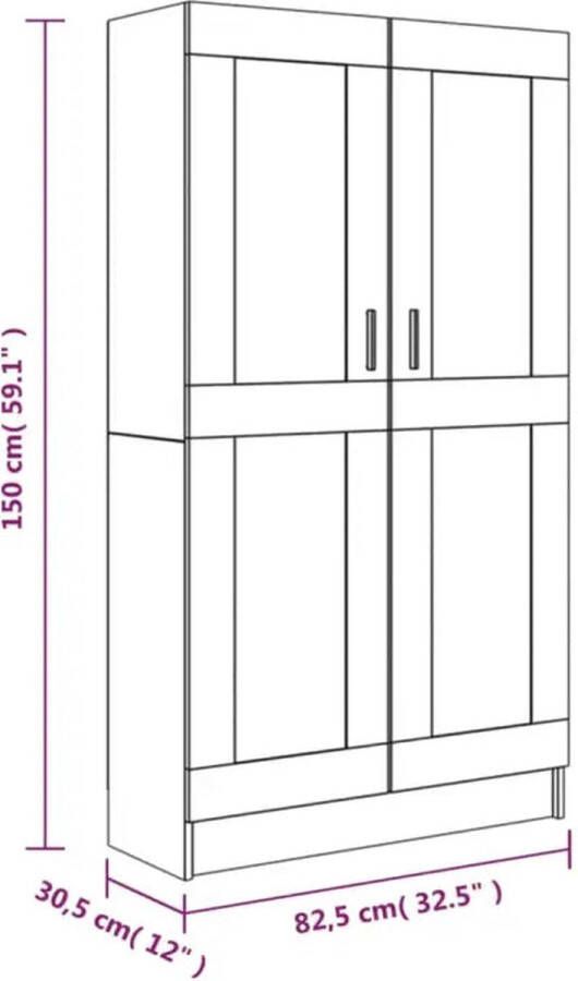 VidaXL -Boekenkast-82 5x30 5x115-cm-spaanplaat-hoogglans-grijs - Foto 3