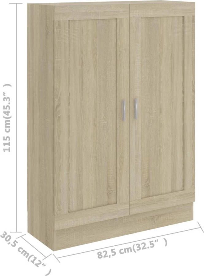 VidaXL Boekenkast 82 5x30 5x115 cm bewerlt hout sonoma eikenkleurig - Foto 2