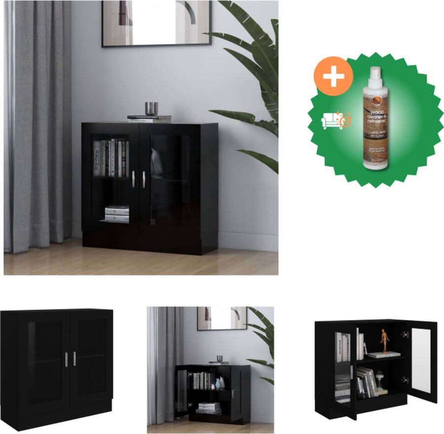 VidaXL Boekenkast 82.5 x 30.5 x 80 cm Zwart Spaanplaat Kast Inclusief Houtreiniger en verfrisser