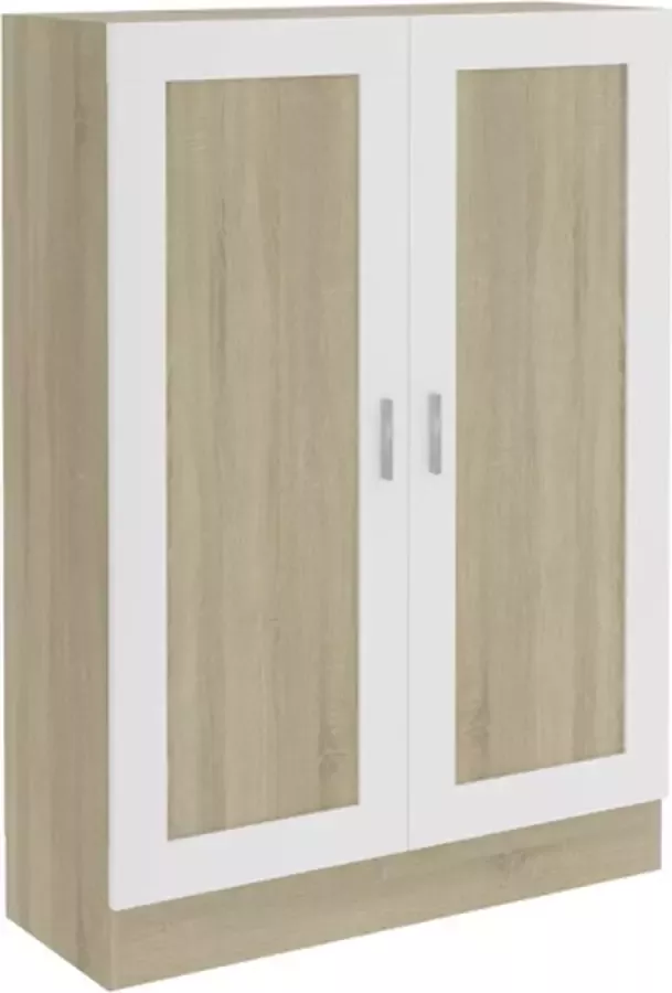 VidaXL -Boekenkast-82 5x30 5x115-cm-spaanplaat-wit-sonoma-eikenkleurig - Foto 2
