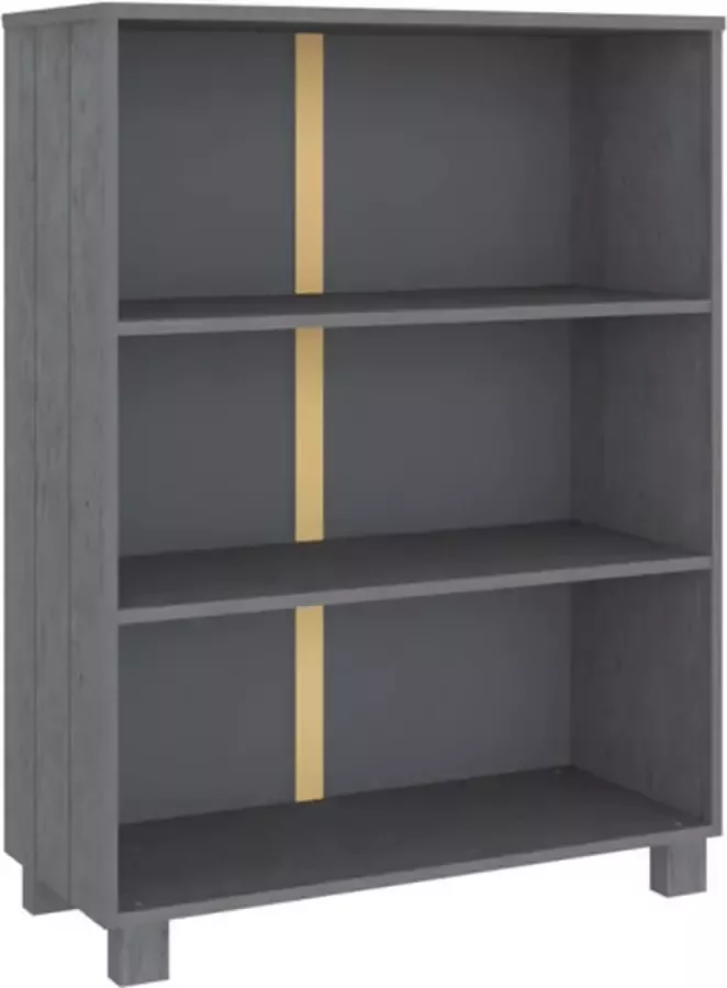 VidaXL -Boekenkast-HAMAR-85x35x112-cm-massief-grenenhout-donkergrijs - Foto 3