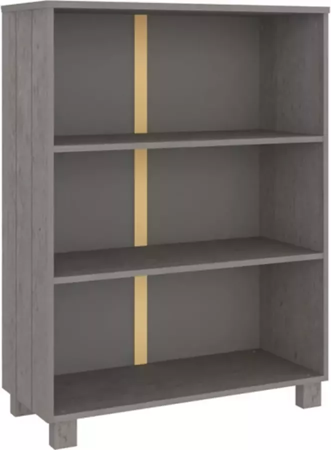 VidaXL -Boekenkast-HAMAR-85x35x112-cm-massief-grenenhout-lichtgrijs - Foto 3