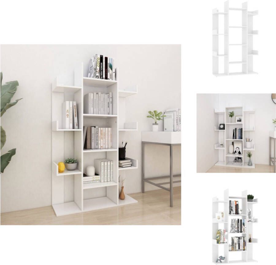 VidaXL Boekenkast Boekenkasten Kast Kasten Boekenkast 86x25-5x140 cm bewerkt hout wit