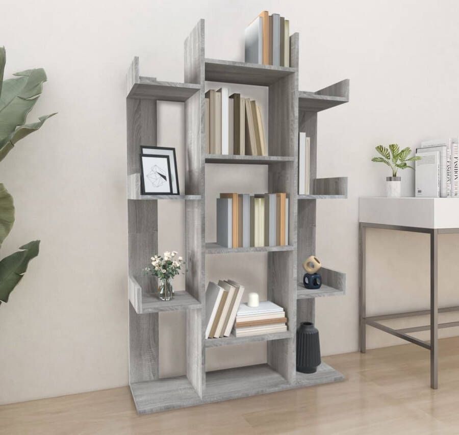 VidaXL -Boekenkast-86x25 5x140-cm-bewerkt-hout-grijs-sonoma-eiken - Foto 2