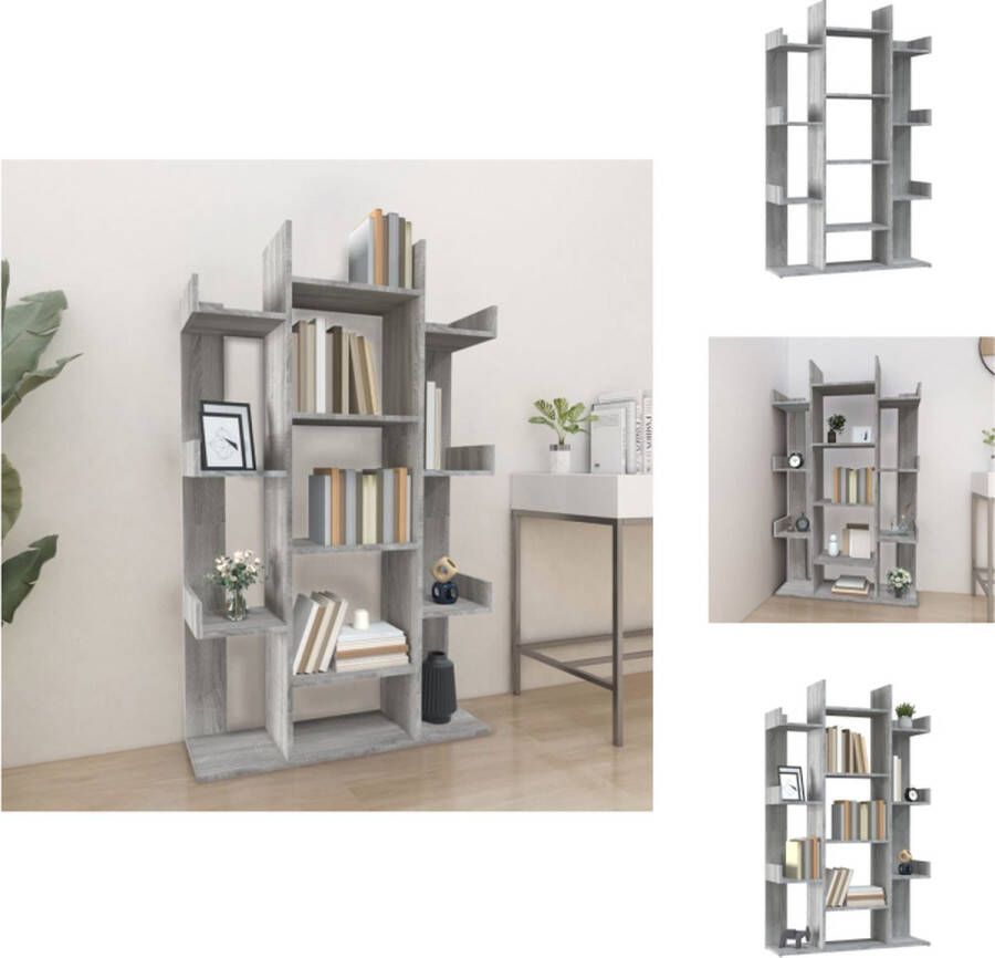 VidaXL Boekenkast Boekenkasten Boekenschap Boekenstandaard Boekenkast 86x25 5x140 cm bewerkt hout grijs sonoma eiken