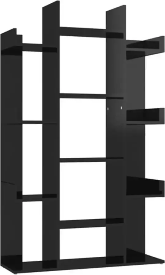 VidaXL Boekenkast 86x25 5x140 cm spaanplaat hoogglans zwart - Foto 2