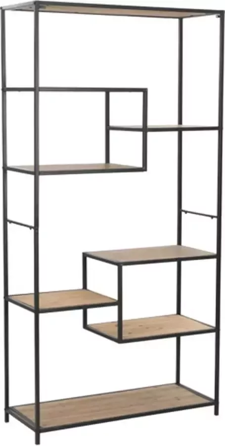 VidaXL -Boekenkast-90 5x35x180-cm-massief-vurenhout-en-staal - Foto 4