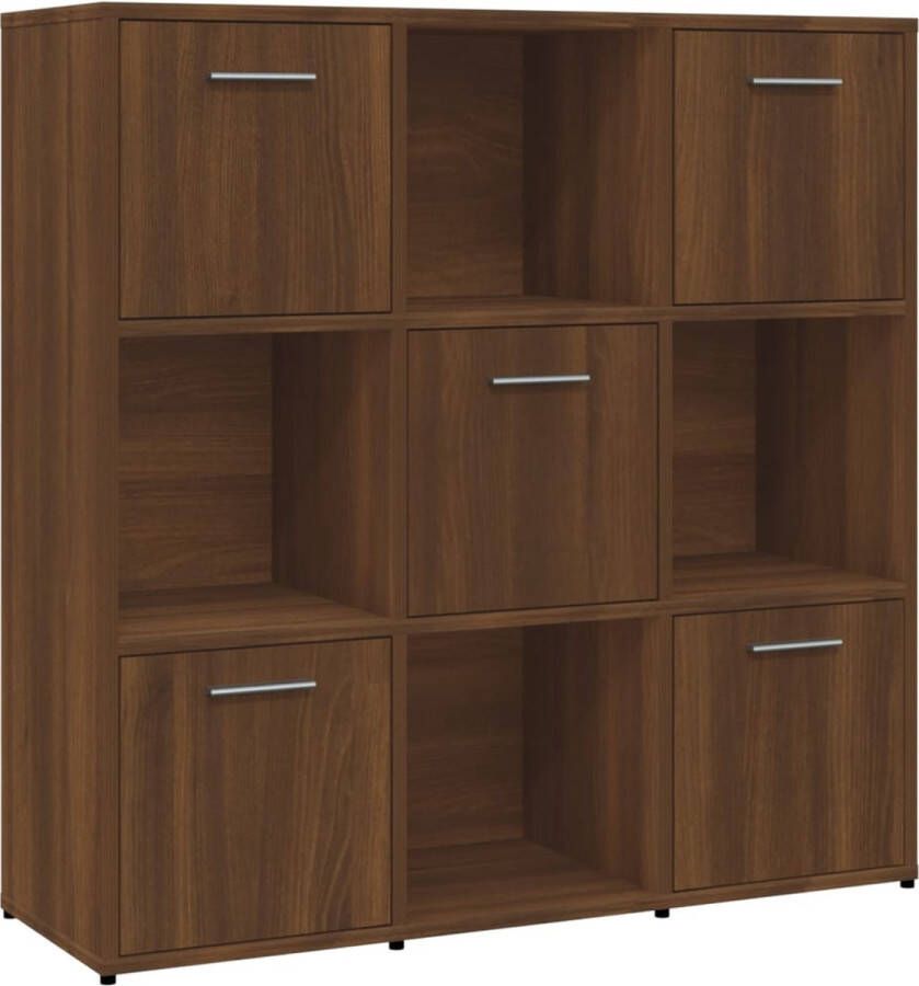 VidaXL Boekenkast Bruineiken 90x30x90 cm Boekenkast Houten Boekenkast Bruine Boekenkast Moderne Boekenkast Stijlvolle Boekenkast Opslagmeubilair Woonkamerdecoratie