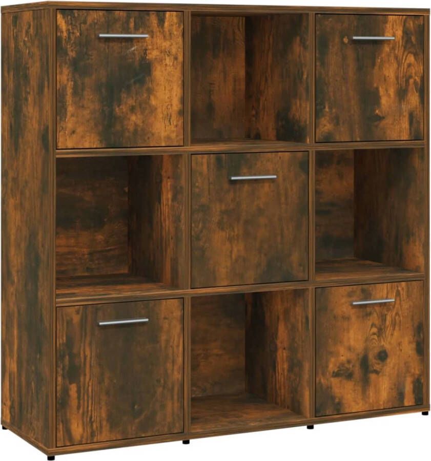 VidaXL -Boekenkast-90x30x90-cm-bewerkt-hout-gerookt-eikenkleurig