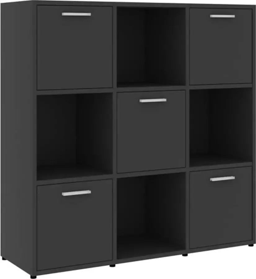 VidaXL Prolenta Premium Boekenkast 90x30x90 cm spaanplaat grijs - Foto 3