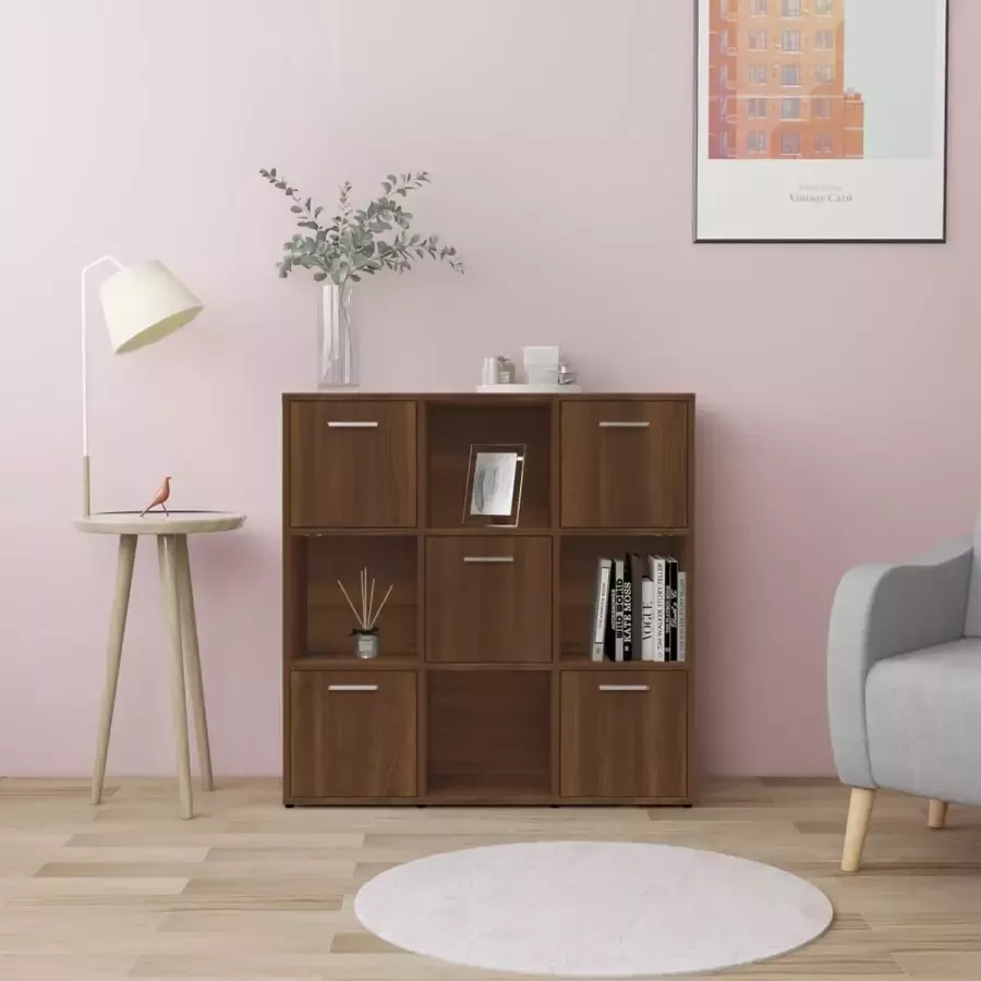 VidaXL Boekenkast 90x30x90 cm spaanplaat kleur bruin eiken