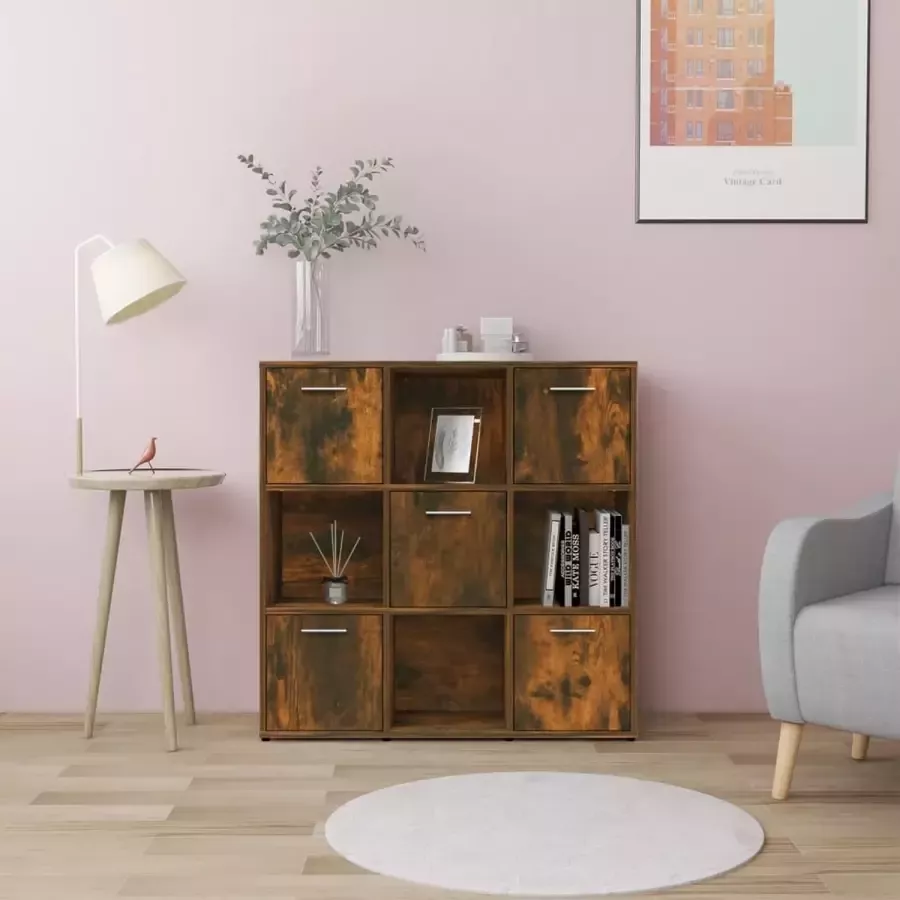 VidaXL Boekenkast 90x30x90 cm spaanplaat kleur smoked eiken