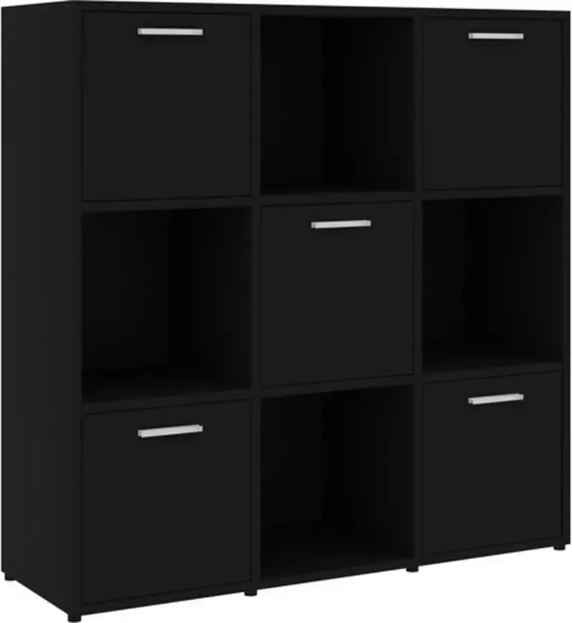 VidaXL -Boekenkast-90x30x90-cm-bewerkt-hout-zwart - Foto 2