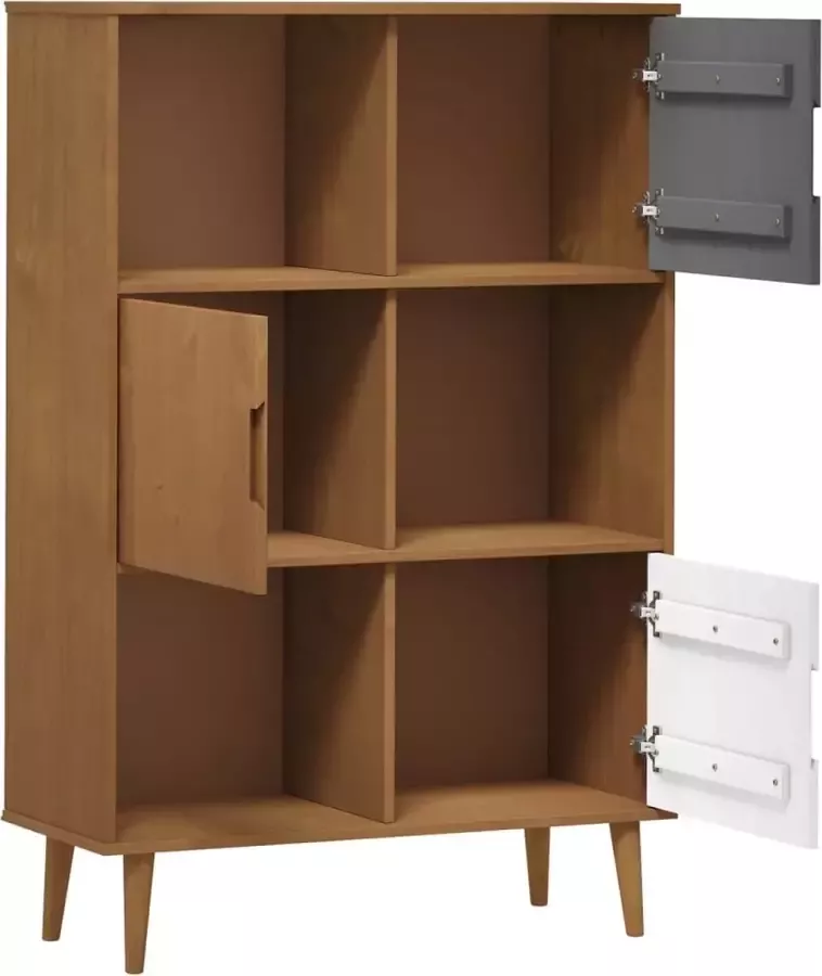 VidaXL -Boekenkast-MOLDE-90x35x133 5-cm-massief-grenenhout-bruin - Foto 3