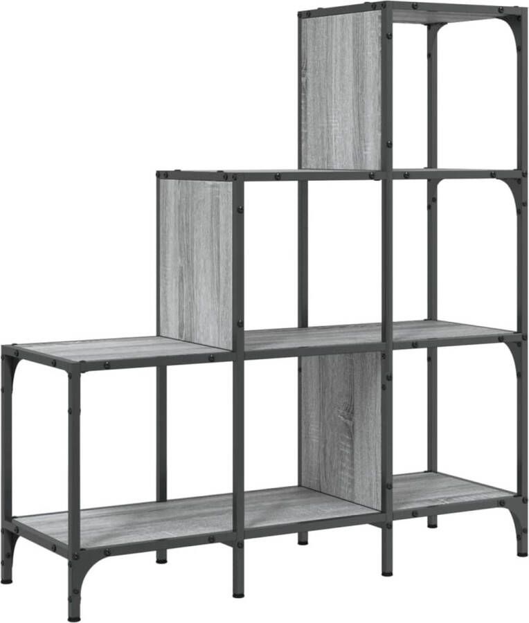 VidaXL -Boekenkast-92x30x102-cm-bewerkt-hout-en-metaal-grijs-sonoma - Foto 3