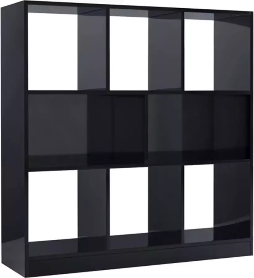 VidaXL -Boekenkast-97 5x29 5x100-cm-bewerkt-hout-hoogglans-zwart - Foto 3