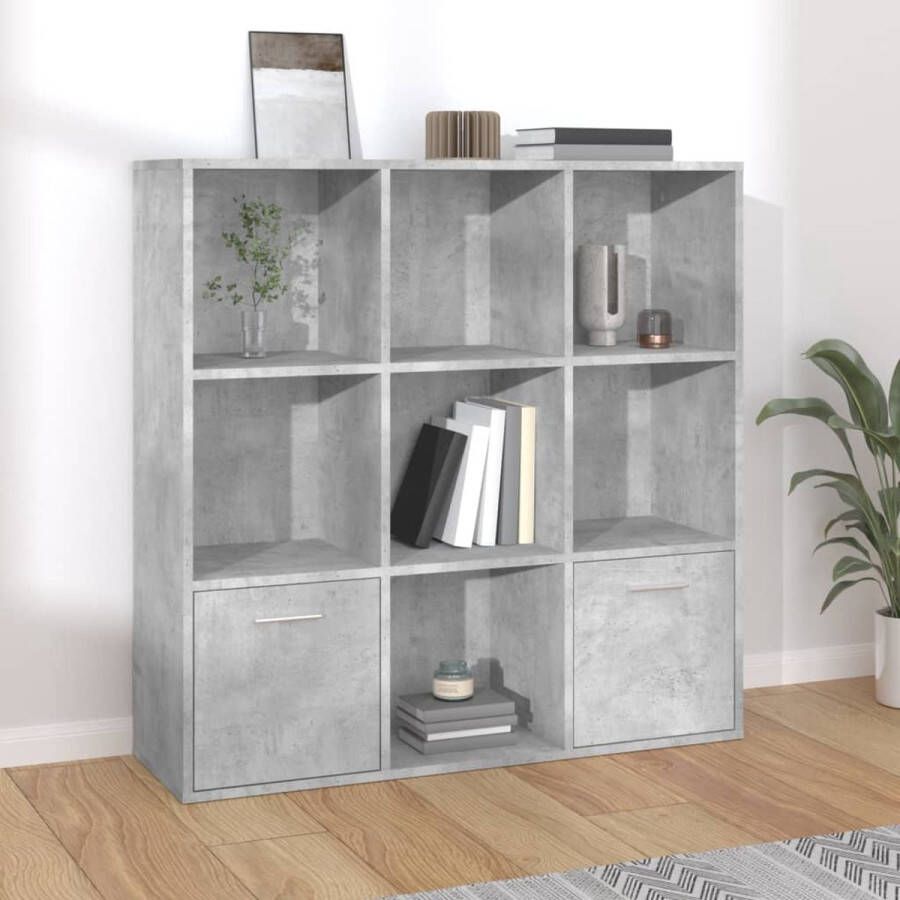 VidaXL -Boekenkast-98x30x98-cm-bewerkt-hout-betongrijs - Foto 2