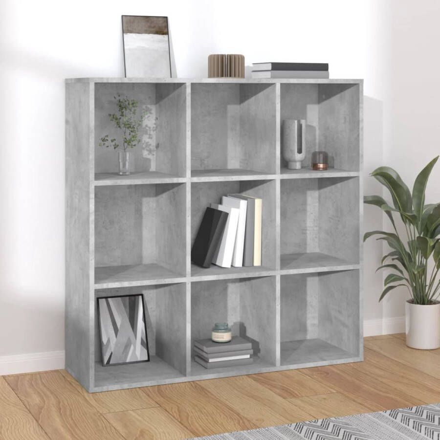 VidaXL -Boekenkast-98x29x97 5-cm-bewerkt-hout-betongrijs