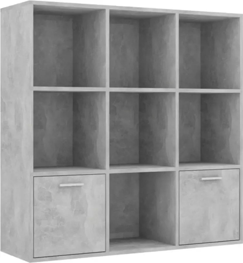 VidaXL -Boekenkast-98x30x98-cm-bewerkt-hout-betongrijs - Foto 4