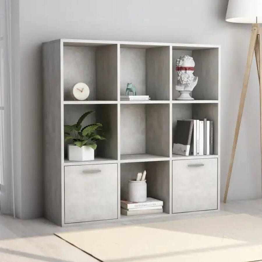 VidaXL -Boekenkast-98x30x98-cm-bewerkt-hout-betongrijs - Foto 1