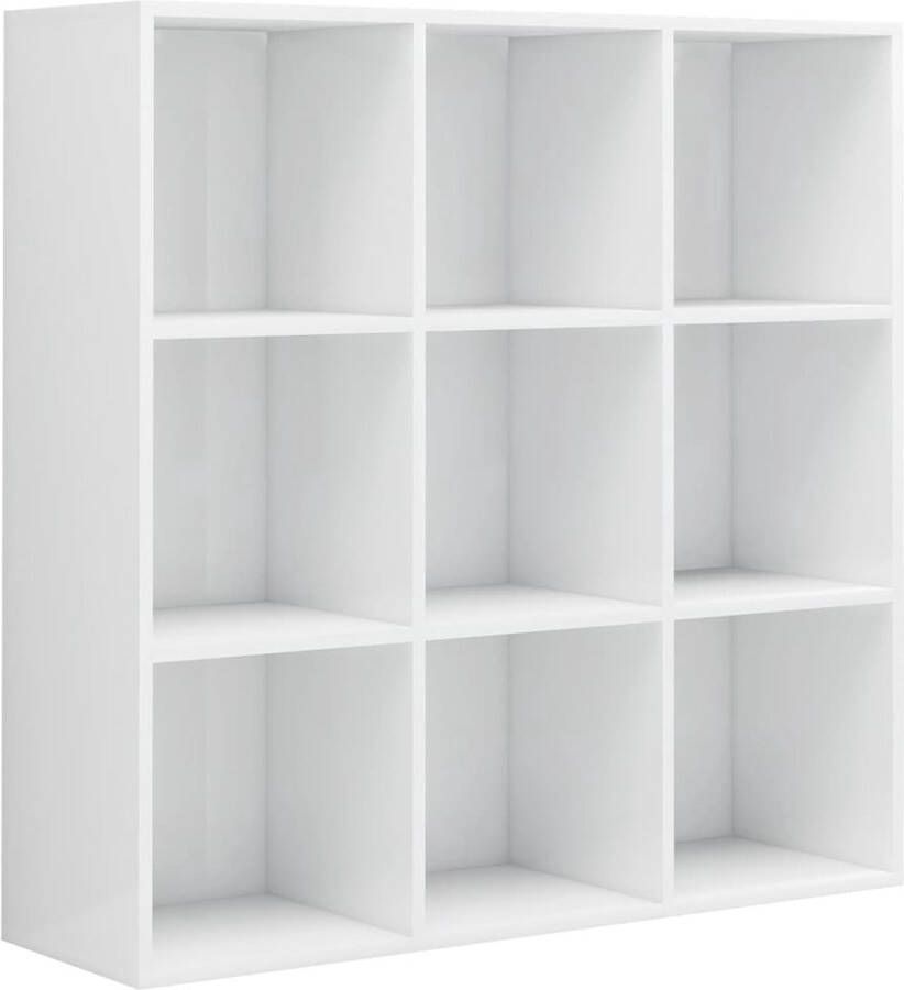 VidaXL -Boekenkast-98x29x97 5-cm-bewerkt-hout-hoogglans-wit