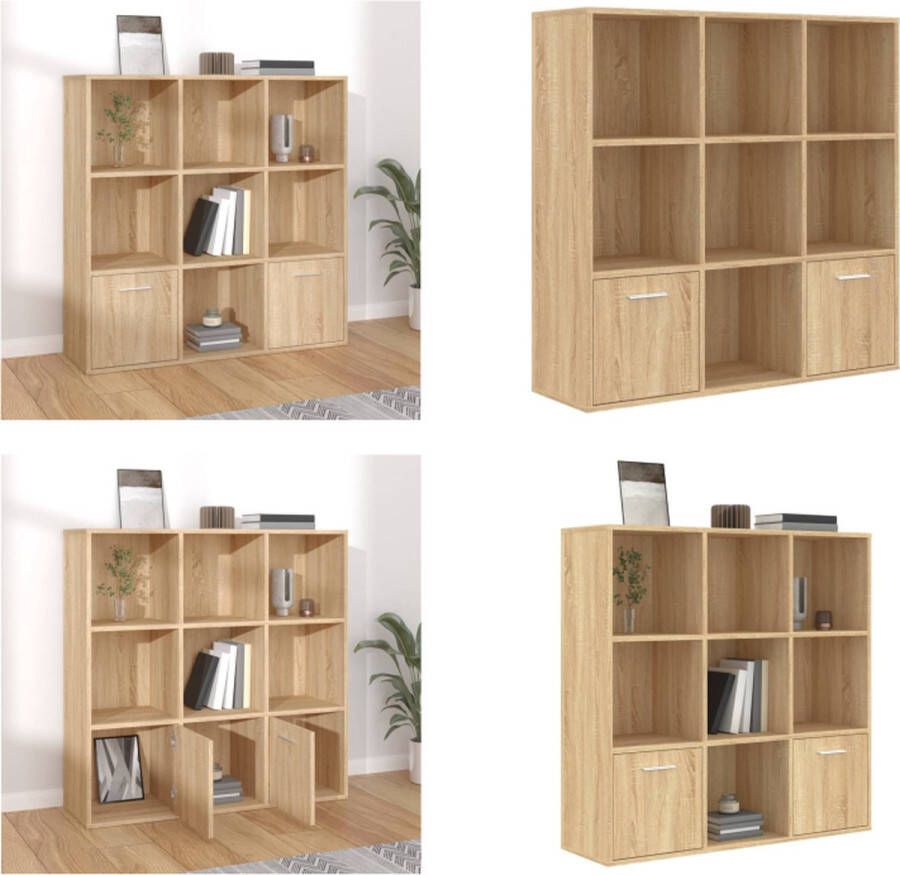 VidaXL Boekenkast 98x30x98 cm bewerkt hout sonoma eikenkleurig Boekenkast Boekenkasten Boekenschap Boekenschappen