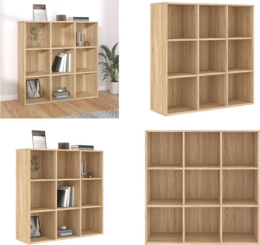 VidaXL Boekenkast 98x30x98 cm spaanplaat sonoma eikenkleurig Boekenkast Boekenkasten Kast Kasten