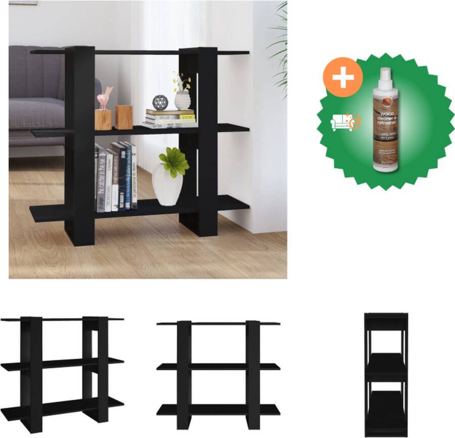 VidaXL Boekenkast kamerscherm 100x30x87 cm zwart Kast Inclusief Houtreiniger en verfrisser