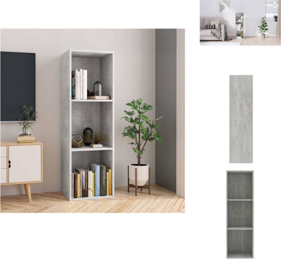 VidaXL -Boekenkast tv-meubel-36x30x114-cm-bewerkt-hout-betongrijs - Foto 2