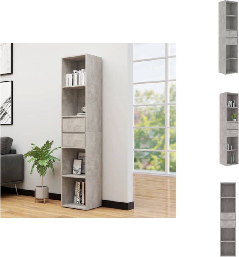 VidaXL Boekenkast Boekenkasten Boekenplank Boekenplanken Boekenkast 36x30x171 cm bewerkt hout betongrijs