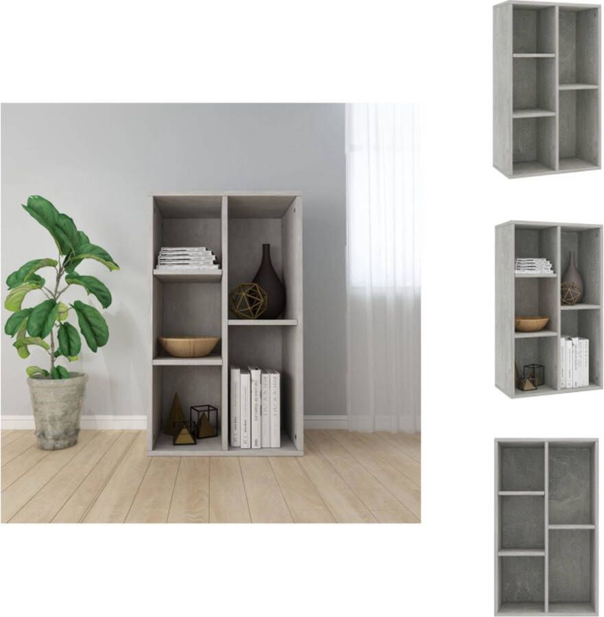 VidaXL Boekenkast Betongrijs 50 x 25 x 80 cm Spaanplaat Kast