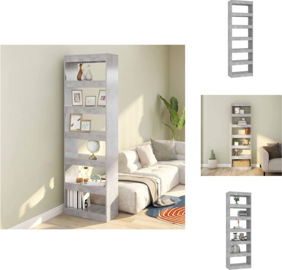 VidaXL Boekenkast Boekenkasten Meubel Kast Boekenkast kamerscherm 60x30x198 cm betongrijs