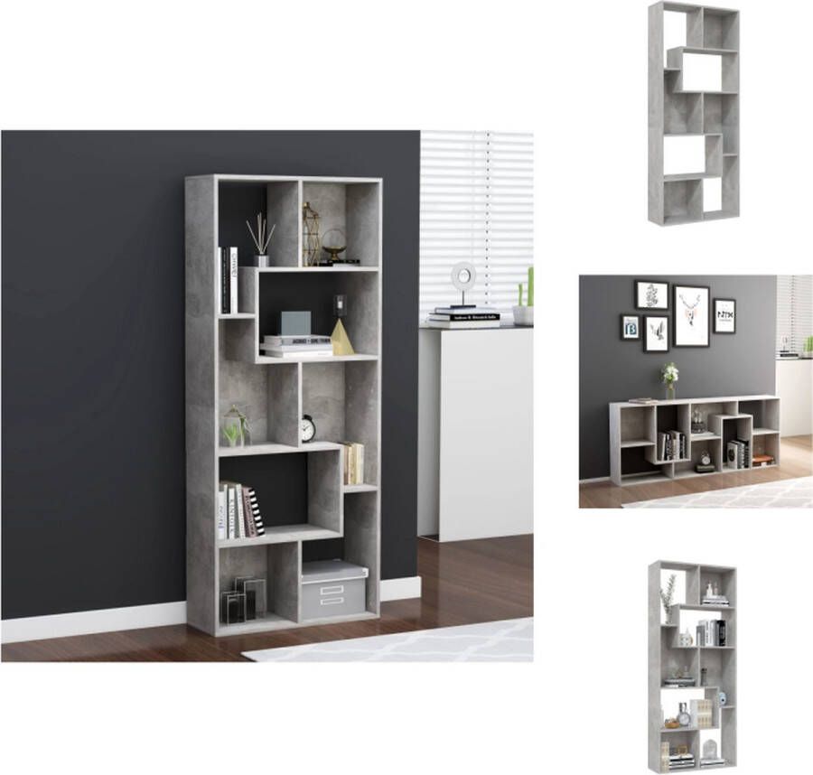 VidaXL Boekenkast Boekenkasten Kast Kasten Boekenkast 67x24x161 cm bewerkt hout betongrijs