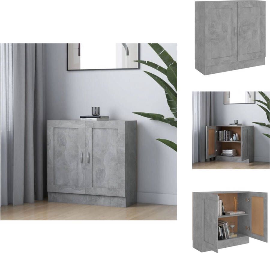 VidaXL Boekenkast Boekenkasten Boekenschap Boekenschappen Boekenkast 82 5x30 5x80 cm bewerkt hout betongrijs