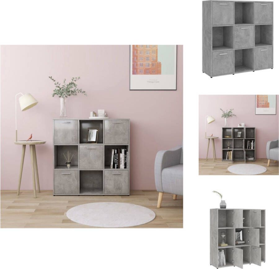 VidaXL Boekenkast Boekenkasten Kast Kasten Boekenkast 90x30x90 cm bewerkt hout betongrijs