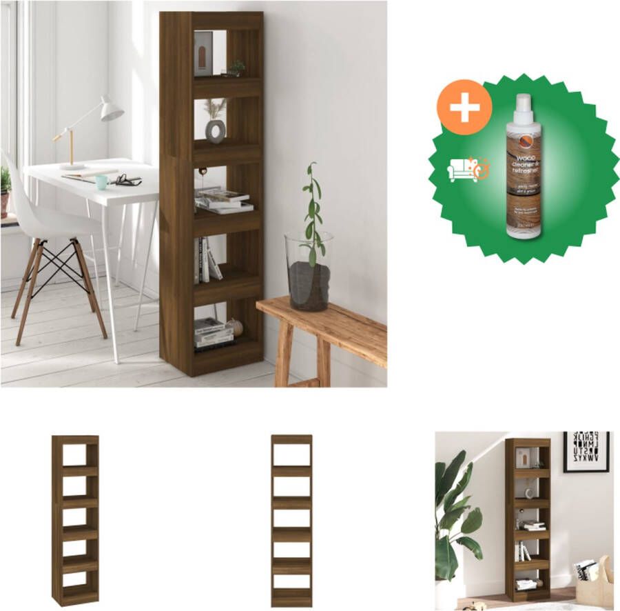 VidaXL Boekenkast kamerscherm 40x30x166 cm bruineikenkleurig Kast Inclusief Houtreiniger en verfrisser