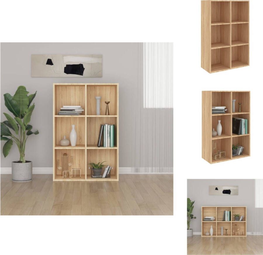 VidaXL Boekenkast Boekenkasten Boekenschap Boekenschappen Boekenkast dressoir 66x30x97-8cm bewerkt hout sonoma eikenkleur - Foto 2