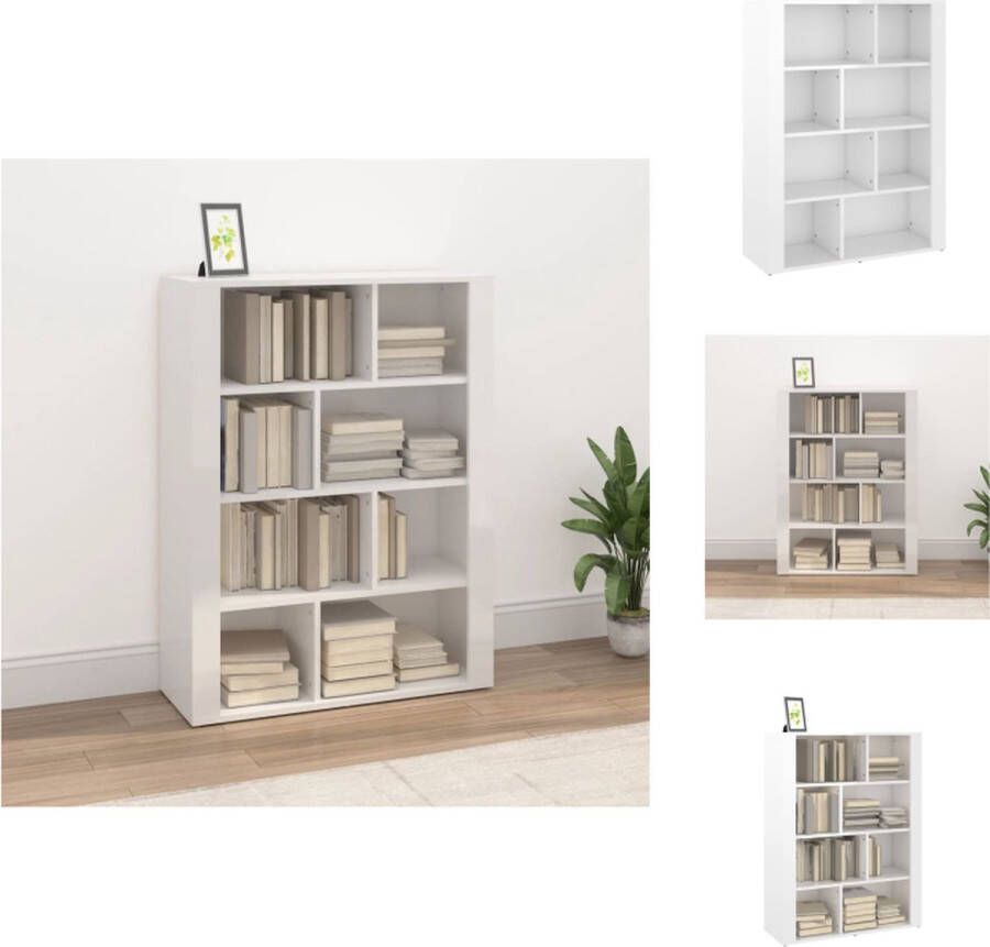 VidaXL Dressoir Dressoirs Kast Wandkast Dressoir 80x30x106 cm bewerkt hout hoogglans wit