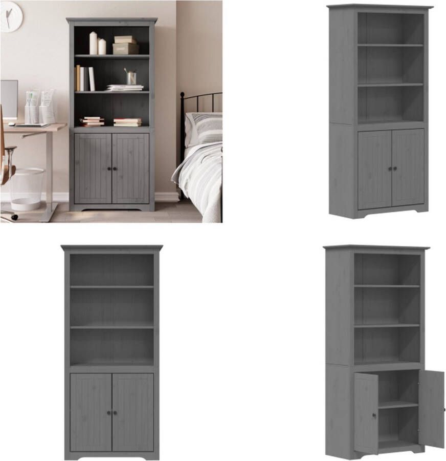 VidaXL Boekenkast BODO 82x40x173 cm massief grenenhout grijs Boekenkast Boekenkasten Boekenrek Opbergrek - Foto 2