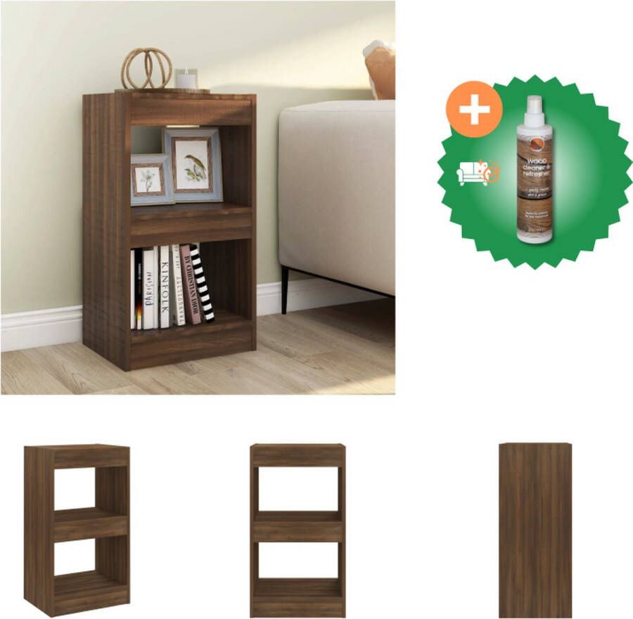 VidaXL Boekenkast Bruineiken 40 x 30 x 72 cm Montage vereist Kast Inclusief Houtreiniger en verfrisser