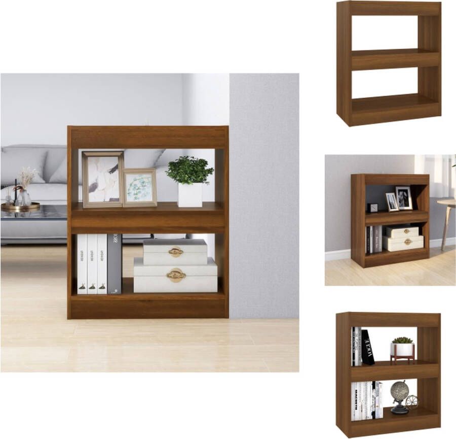 VidaXL Boekenkast Bruineiken 60x30x72 cm Veelzijdig meubel Montage vereist Kast