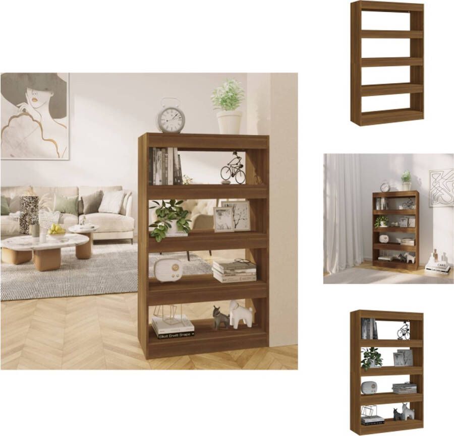 VidaXL Boekenkast Bruineiken 80x30x135 cm Houten boekenkast Kast