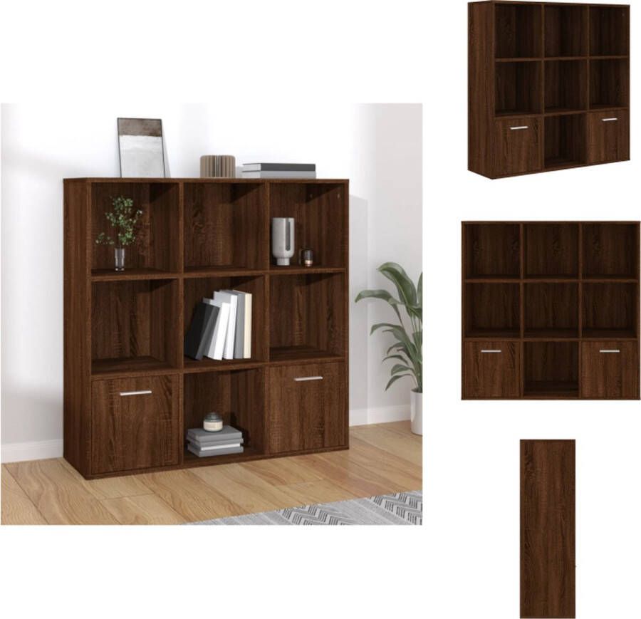 VidaXL Boekenkast Boekenkasten Boekenschap Boekenstandaard Boekenkast 98x30x98 cm bruineikenkleurig - Foto 2